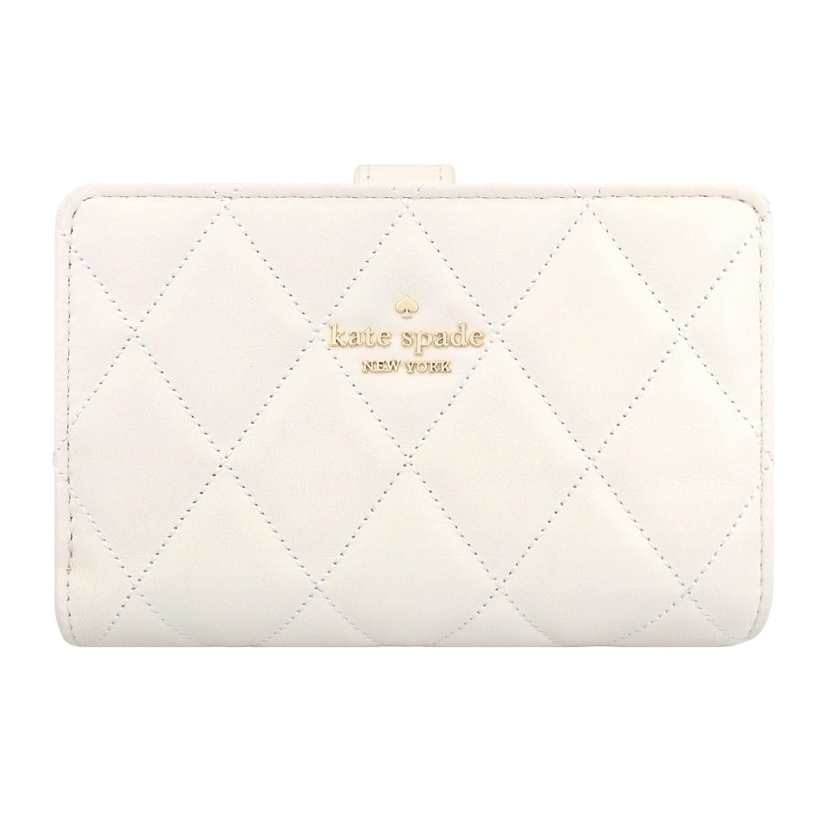 kate spade ⭐︎新品⭐︎ 二つ折り財布 キルティング レザー 白　メレンゲ ケイトスペード☆新品☆キルティング レザー 二つ折り財布